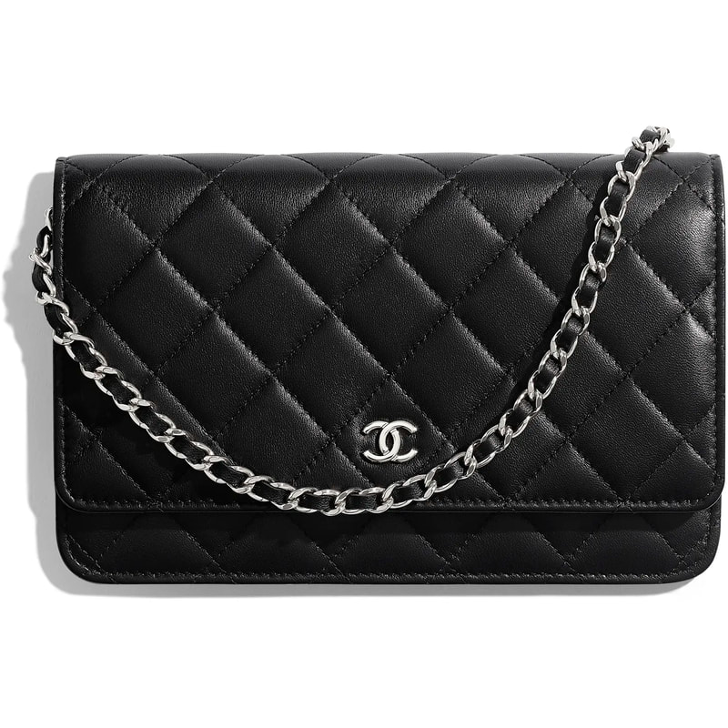 ​Chanel Classic Wallet on Chain in Black Lambskin