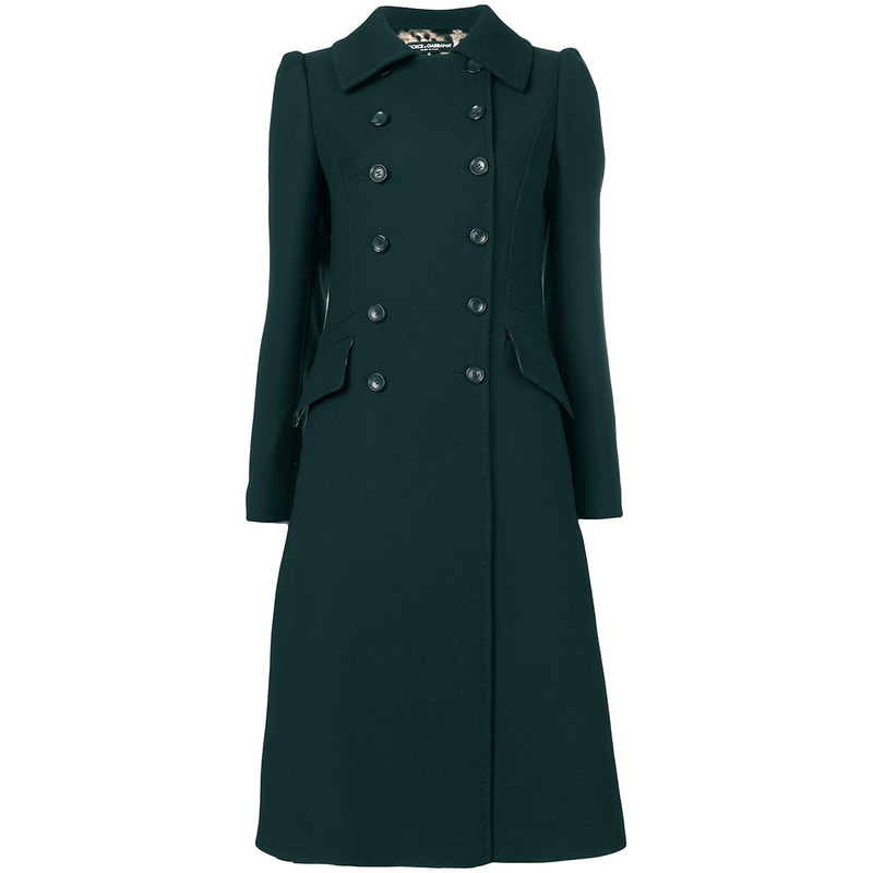 Dolce & Gabbana Double Breasted Coat in Pine Green