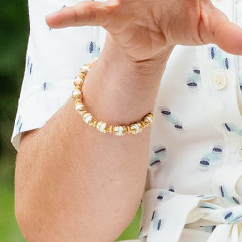 Duchess of Cambridge wears Sézane 'Stéphanie' Howlite Cuff 