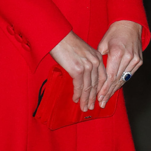 Duchess of Cambridge carries red Miu Miu bow-embellished suede bag