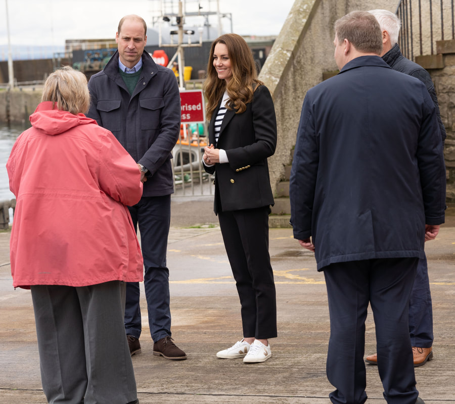 Duke and Duchess of Cambridge meet fishermen from the Pittenweem Fishermen’s Mutual Association on 26 May 2021