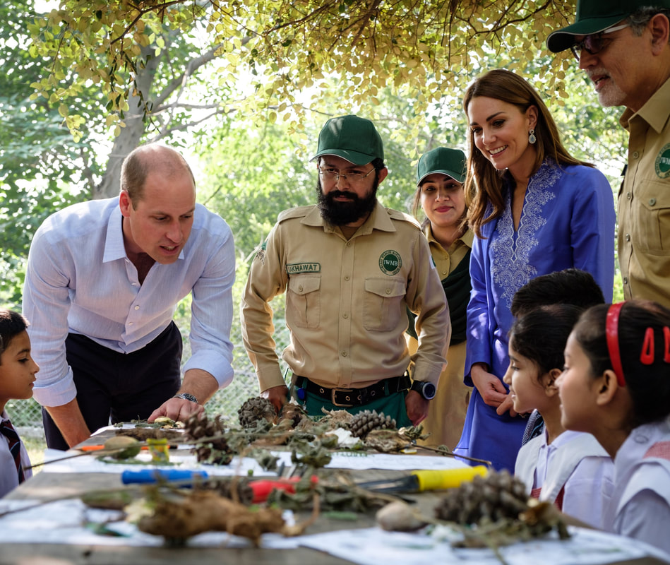 Duke and Duchess of Cambridge join school children during visit to Margalla Hills National Park