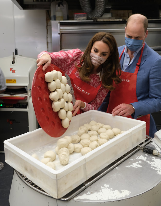 The Duke and Duchess of Cambridge make bread at Beigel Bake Brick Lane Bakery on 15 September 2020
