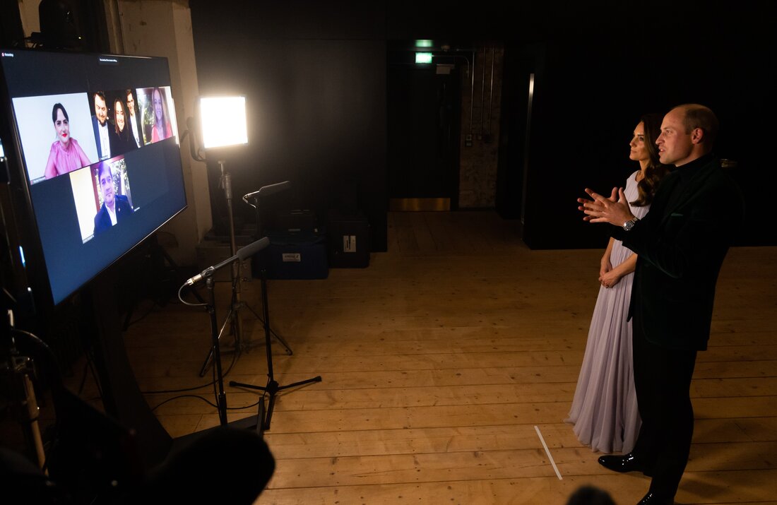 The Duke and Duchess of Cambridge joined a video call after this evening's Earthshot Prize 2021 Awards to congratulate the winners