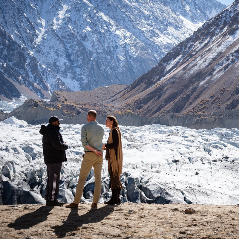 Duke and Duchess Cambridge visit the Chiatibo glacier in the Hindu Kush mountain range