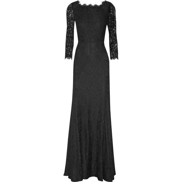 DVF Zarita Black Lace Gown