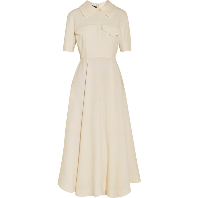 Emilia Wickstead 'Alice' Short-Sleeved Wool Midi Dress