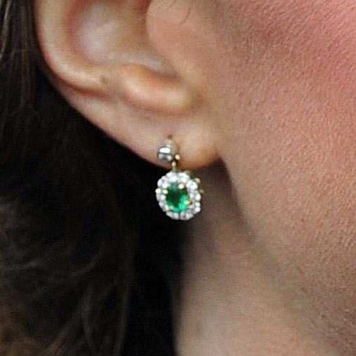 Emerald & Diamond Oval Earrings