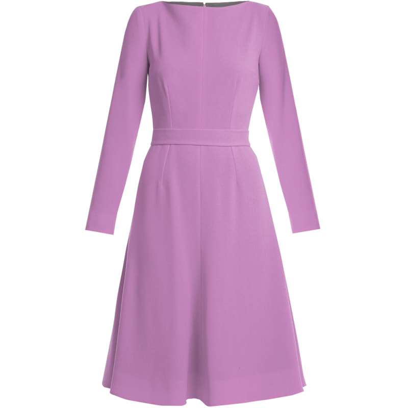 Emilia Wickstead Lavender A-line Wool-Crepe Dress