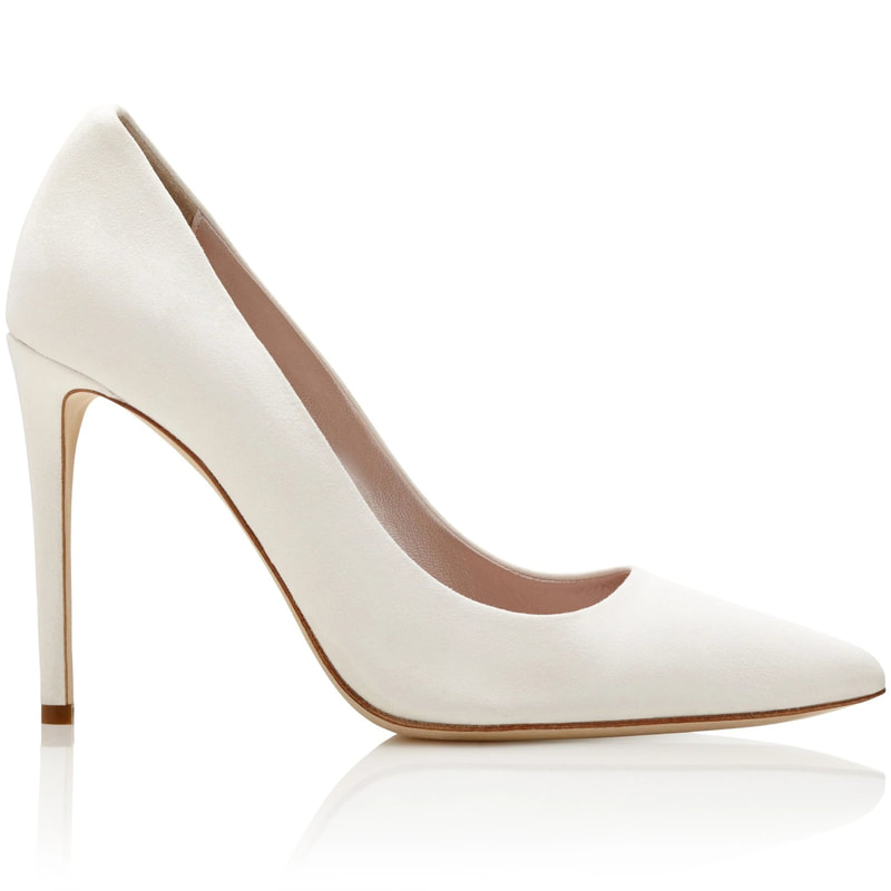 Emmy London Rebecca Suede Pumps in Ivory