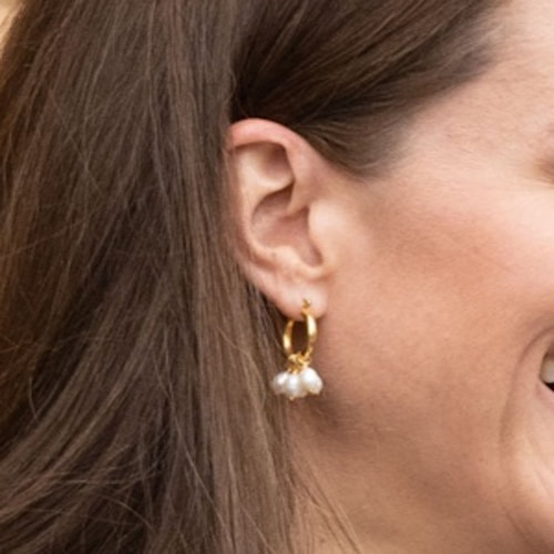 Duchess Kate wears Freya Rose London Mini Hoops with Detachable Pearls