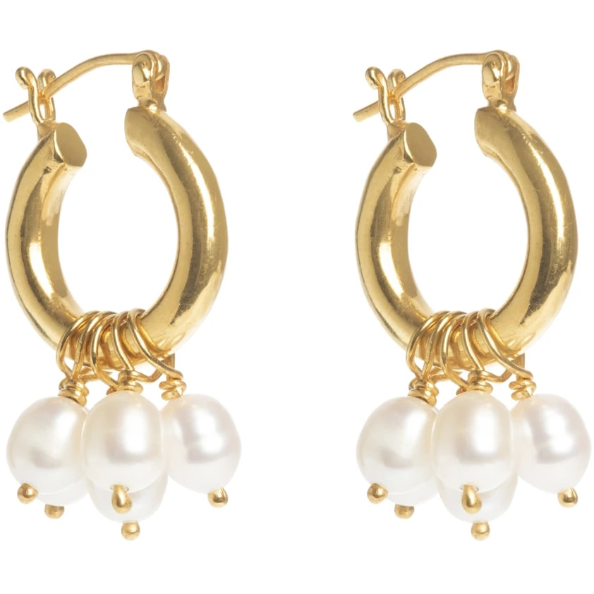 Freya Rose Mini Hoop Earrings with Detachable Pearls