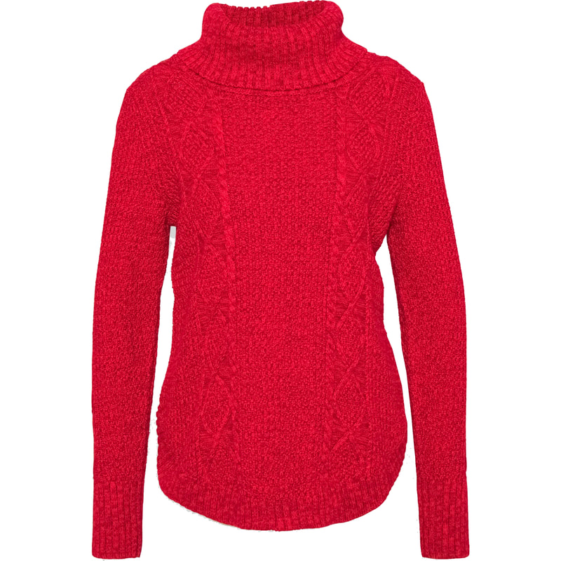 GAP Red Cable Knit Turtleneck Sweater