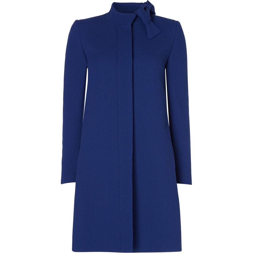 Goat 'Ellory' Bow Detail Coat in Marine Blue