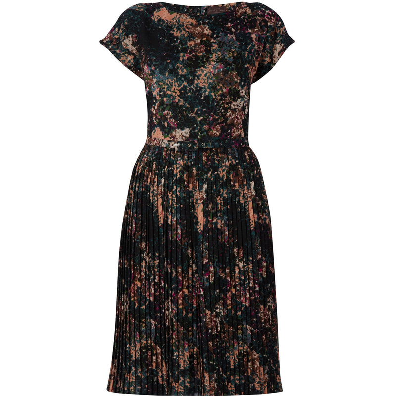 Great Plains 'Cezanne' Pleated Dress - Pine Needle