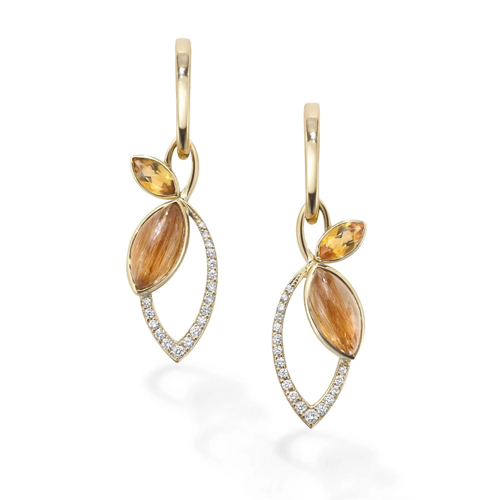 Hamilton & Inches flora drop earrings in 18ct yellow gold