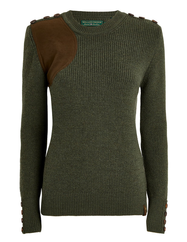 Holland Cooper Country Knit Sweater in Forest Marl