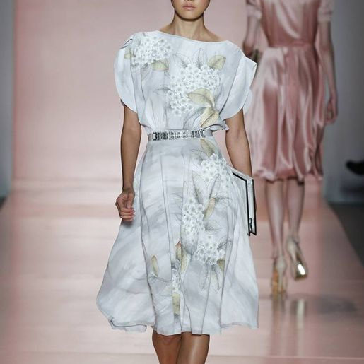Jenny Packham SS 2011 de Gournay silver and marble grey dress