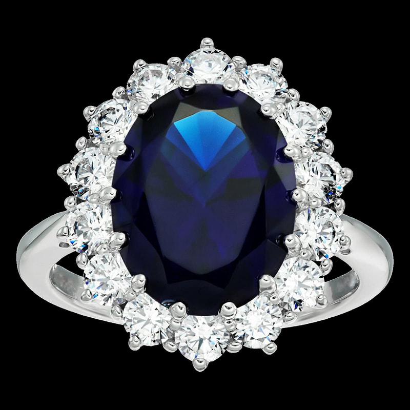 Sapphire & Diamond Engagement Ring