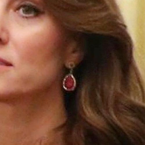 Duchess Kate wearing Soru Jewellery ruby earrings