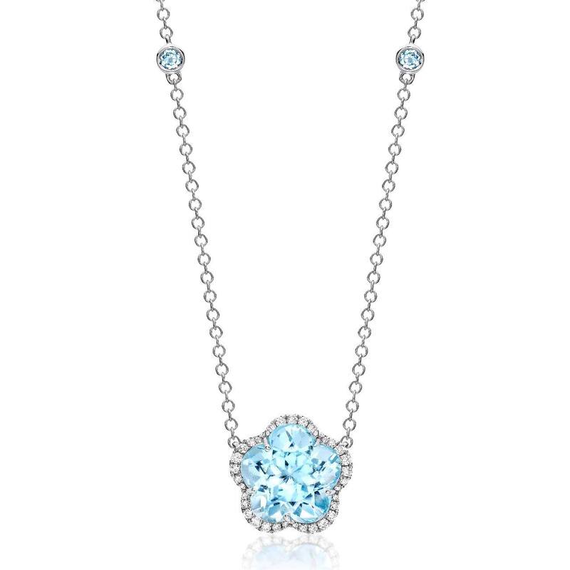 Kiki McDonough 'Eden' Blue Topaz Flower Necklace