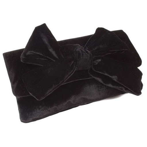 Mascaró Black Velvet Bow Clutch Bag
