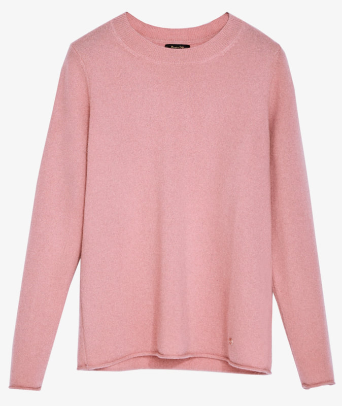 Massimo Dutti 100% Cashmere Crew Neck Sweater in rose-pink