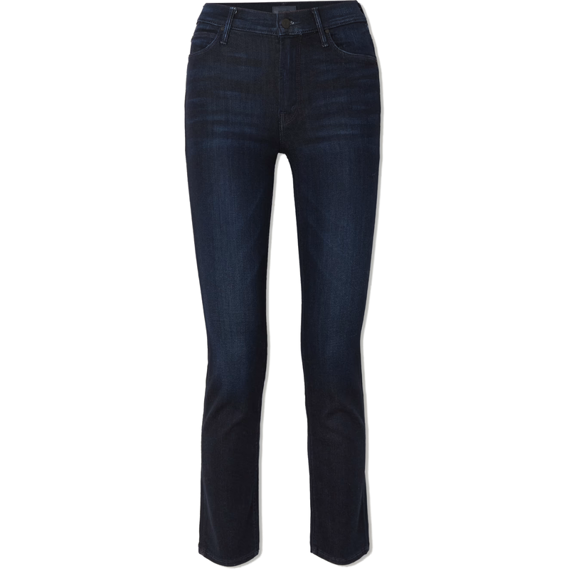 Mother The Dazzler Mid-Rise Straight-Leg Jeans in Now or Never Wash