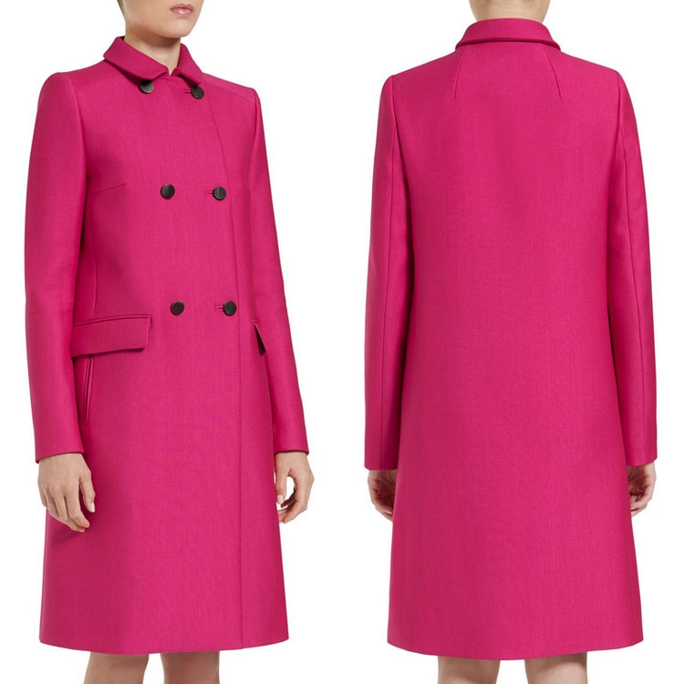 Mulberry Cerise Pink Double Breasted Coat