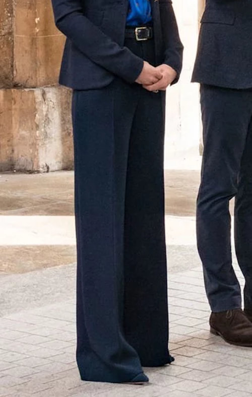 Navy wide-leg trousers