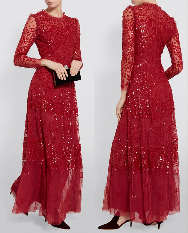 red Needle & Thread 'Aurora' Sequin Gown