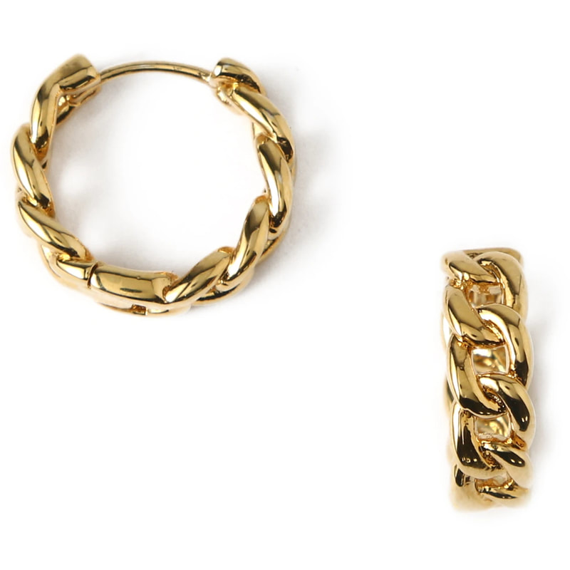 Orelia Gold Chain Huggie Hoop Earrings