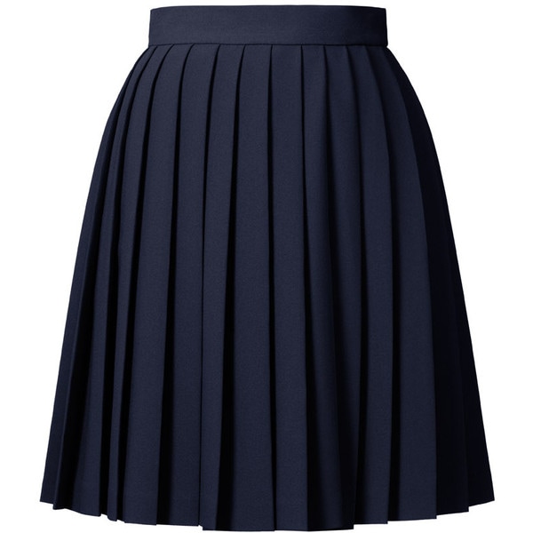 Orla Kiely Navy Pleated Crepe Skirt