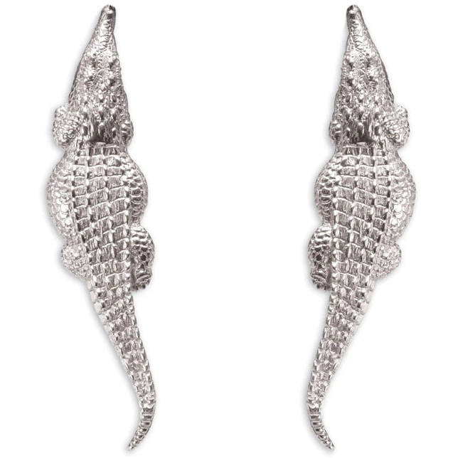 Patrick Mavros Crocodile Stud Earrings large