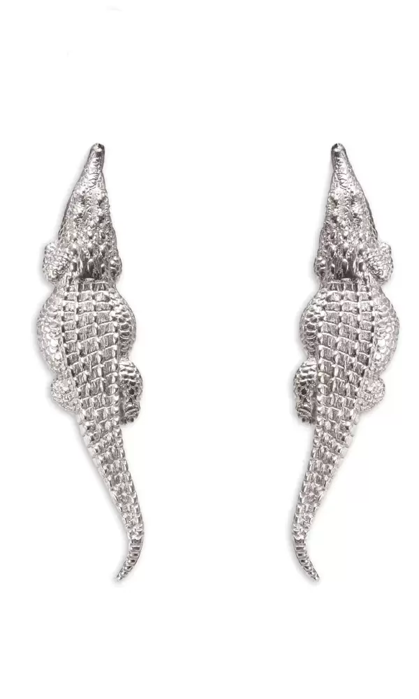 Patric Mavros Crocodile Stud Earrings Large 