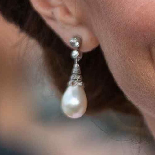Princess Diana's Collingwood pearl and diamond earrings