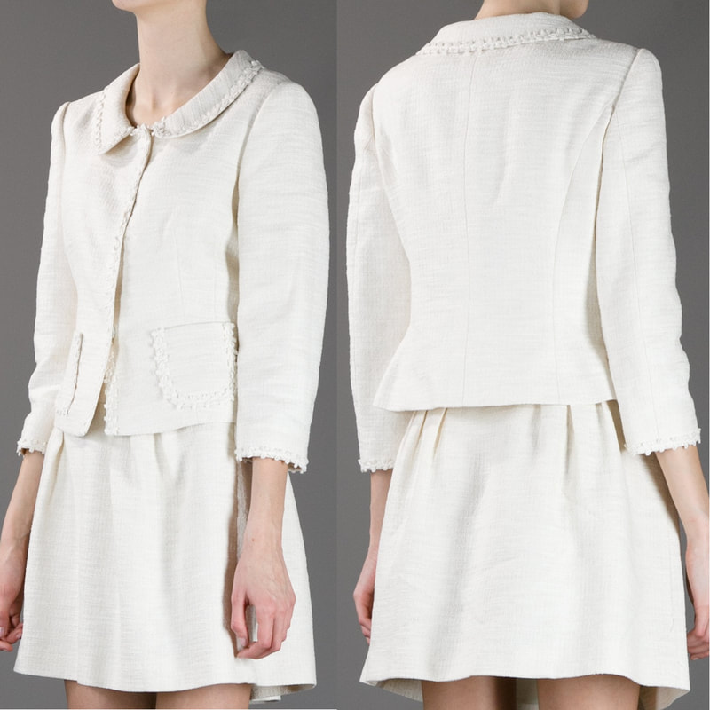 Philosophy di Alberta Ferretti Cropped Tweed Jacket in White