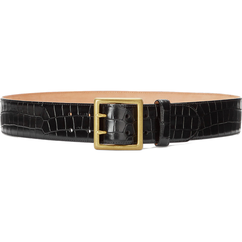 Polo Ralph Lauren Crocodile-Stamped Leather Belt