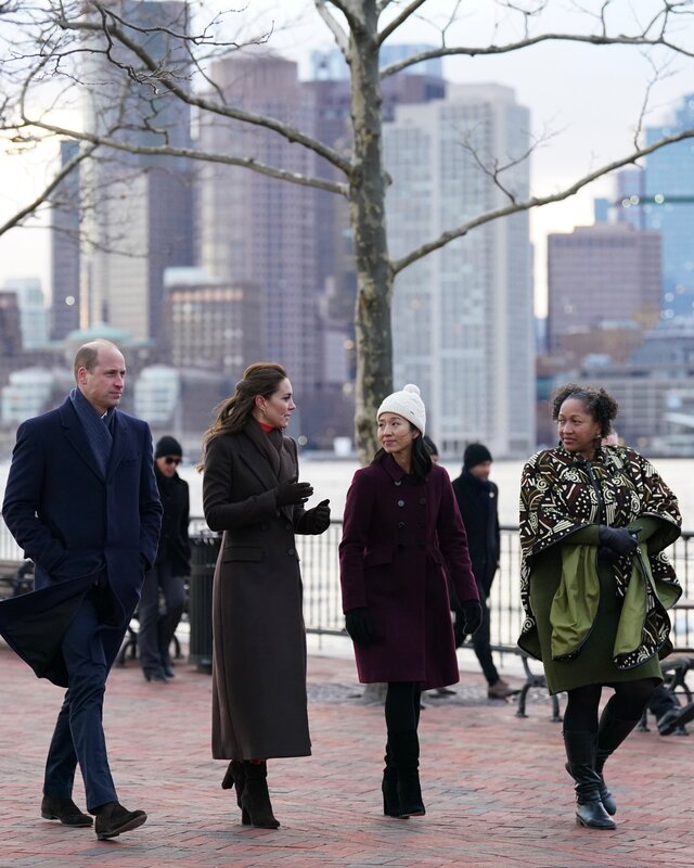 Prince William and Princess Catherine of Wales visit Boston's Piers Park on 1 December 2022