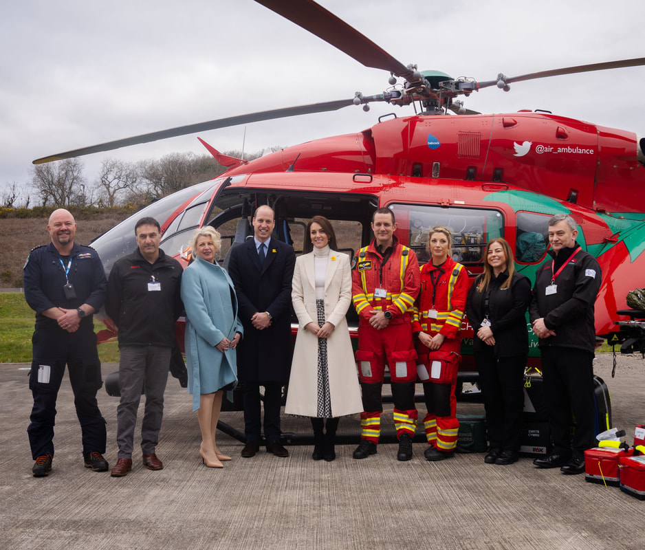 Prince William and Catherine, Princess of Wales visit the Wales Air Ambulance headquarters on 28th February 2023