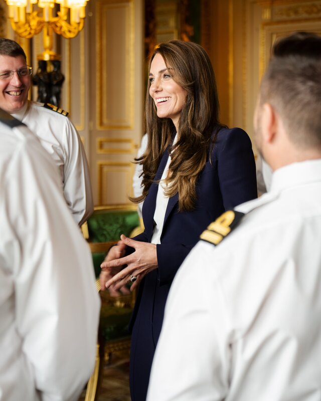Catherine, Princess of Wales held an audience with the Royal Navy Ship's Company of HMS Glasgow at Windsor Castle on 29 September 2022