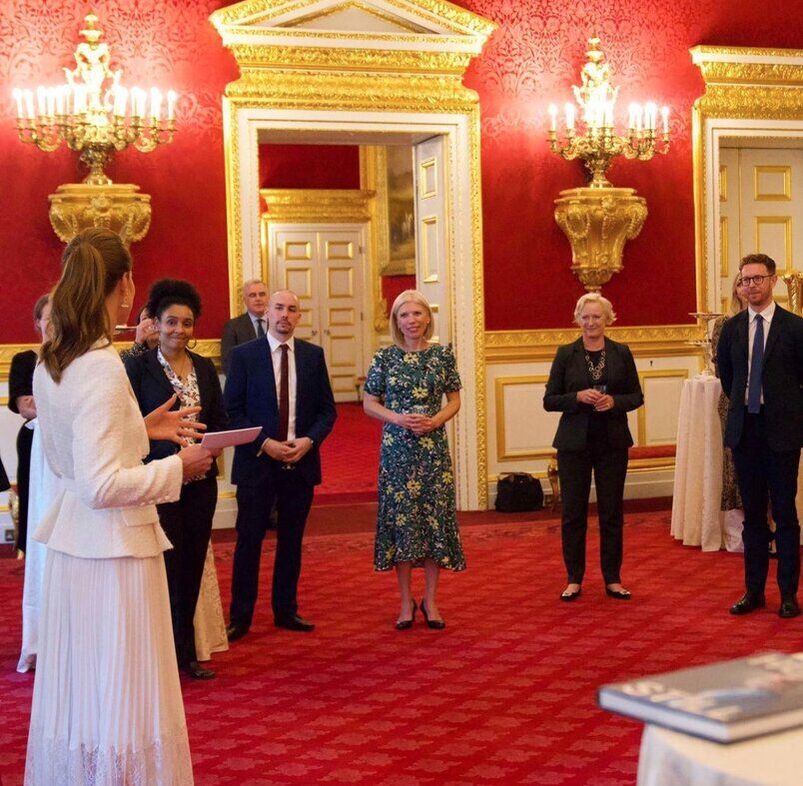 The Duchess of Cambridge held a palace reception in honor of those who worked on the 'Hold Still' project. 
