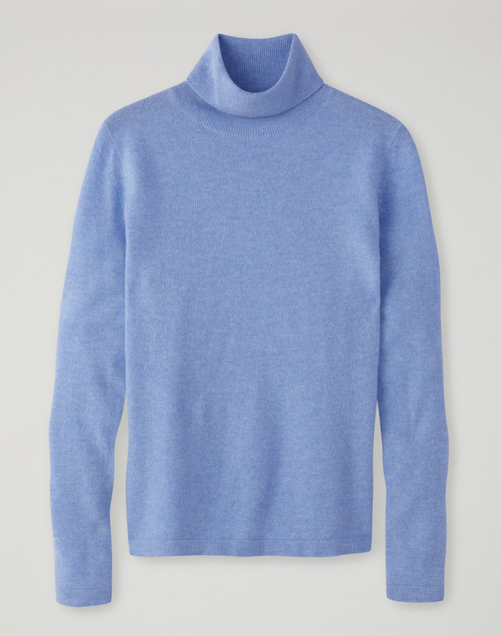 Pure Collection Cashmere Roll Neck Sweater in Heather Cornflower