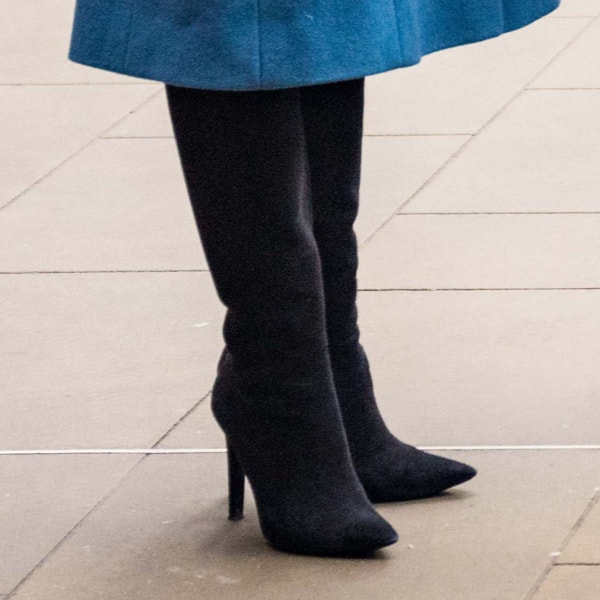 Duchess Kate wears black Ralph Lauren Collection Suede High Heel Boots