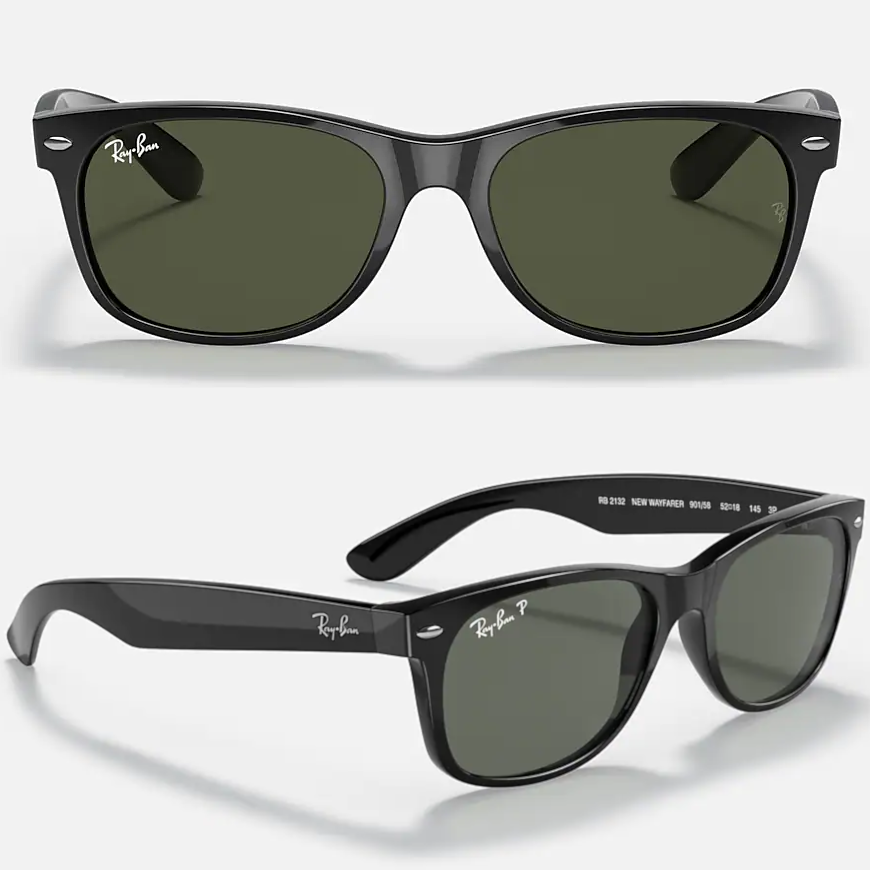 Ray-Ban New Wayfarer Classic Polarized Sunglasses in Black
