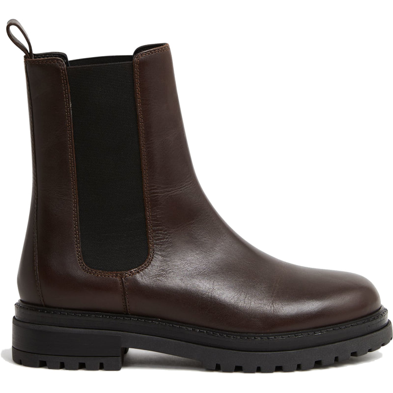 ba&sh 'Coda' Leather Chelsea Boots in Chocolate Brown