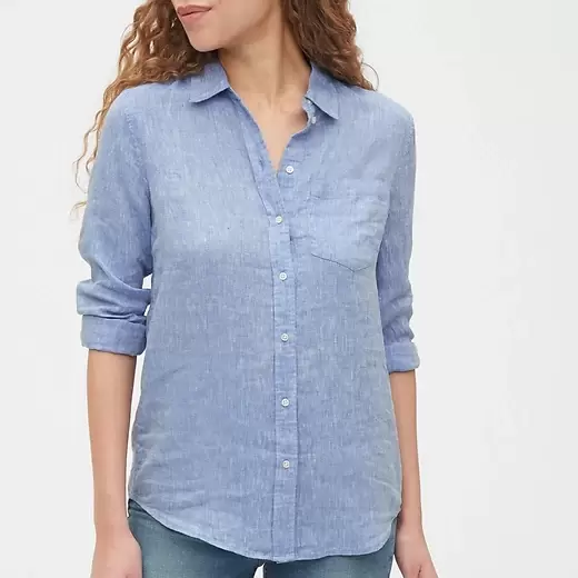 Massimo Dutti Jeans blouse blauw casual uitstraling Mode Blouses Jeans blouses 