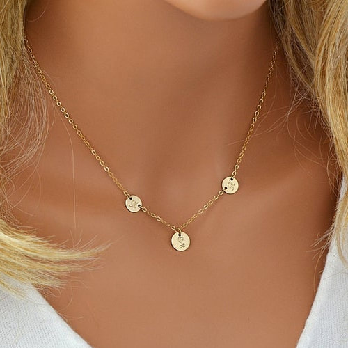 Hanging Disc Necklace (Gold)