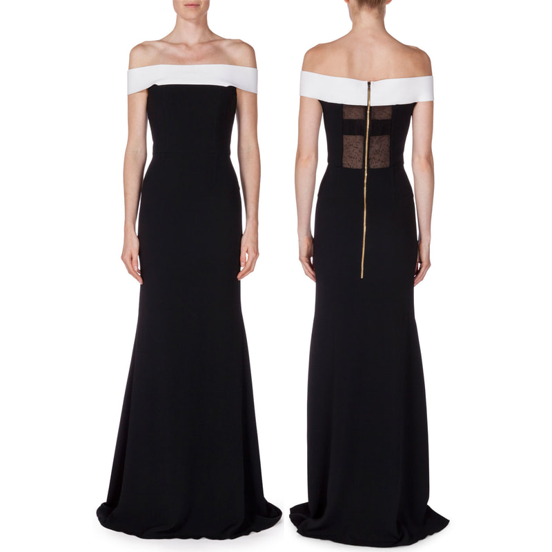 Roland Mouret Lamble gown in black and white