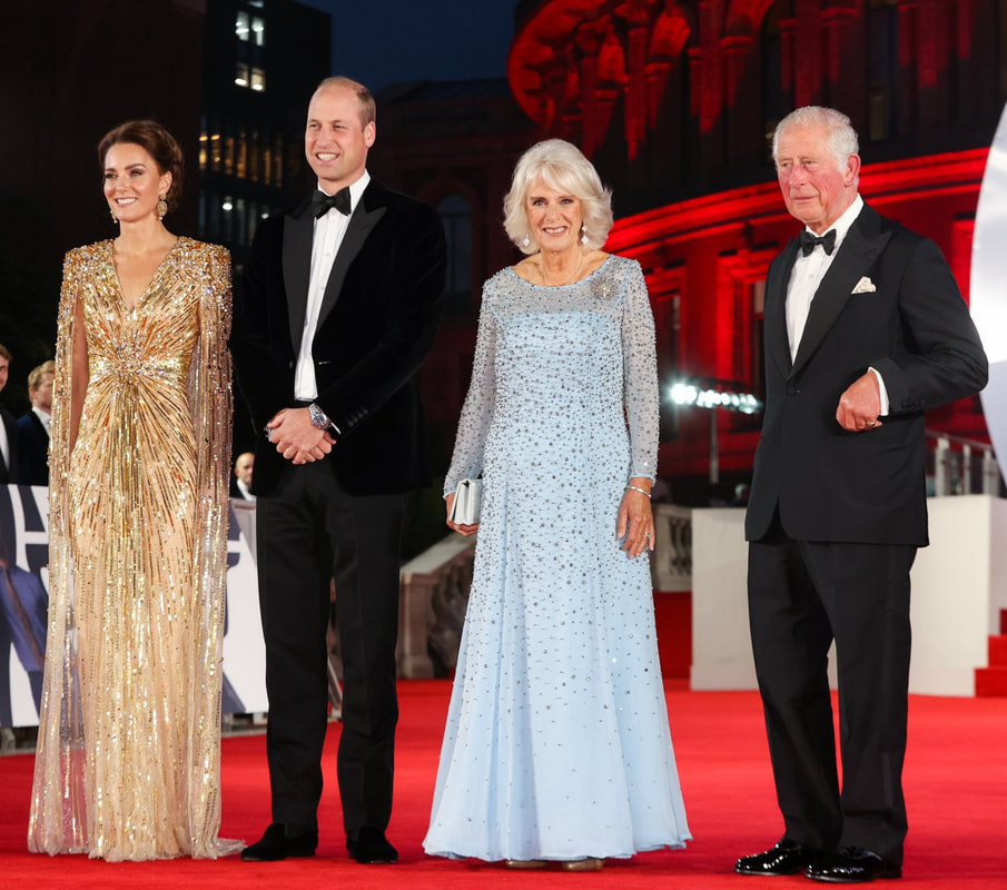 The Duke and Duchess of Cambridge joined The Prince of Wales and the Duchess of Cornwall on the red carpet for the world premiere of “No Time to Die” at the Royal Albert Hall